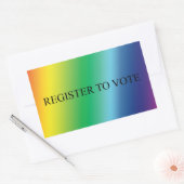 投票に登録するエレガントタイポグラフィレインボープライド 長方形シール (封筒)