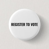 投票に登録するミニマルタイポグラフィ白黒 缶バッジ (正面)