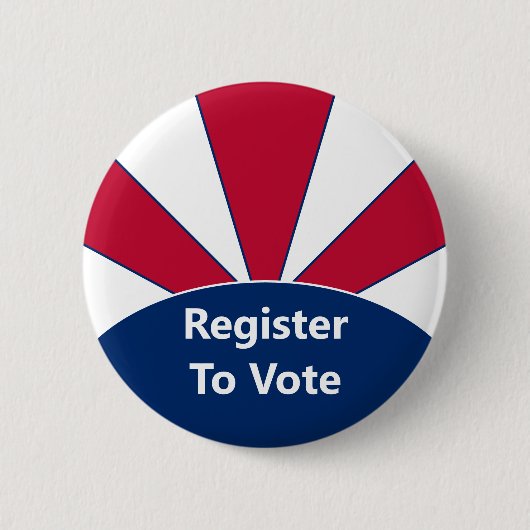 投票に登録する赤と青の日が差すこと 缶バッジ (正面)