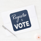 投票に登録スタイリッシュし、海軍の白タイポグラフィ スクエアシール (封筒)