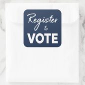 投票に登録スタイリッシュし、海軍の白タイポグラフィ スクエアシール (バッグ)