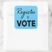 投票に登録スタイリッシュし、青の黒タイポグラフィ スクエアシール (バッグ)