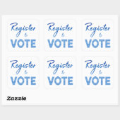 投票に登録 – シックな青色の水色のタイポグラフィ スクエアシール (シート)