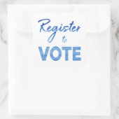 投票に登録 – シックな青色の水色のタイポグラフィ スクエアシール (バッグ)