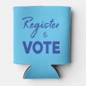 投票に登録 – 青モダンタイポグラフィ 缶クーラー (正面)