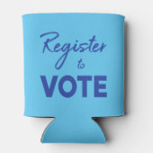 投票に登録 – 青モダンタイポグラフィ 缶クーラー (裏面)