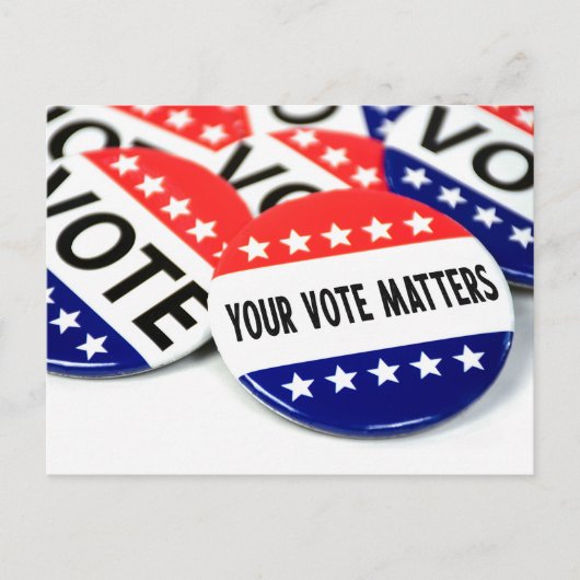 投票に関する投票ピン ポストカード (正面)