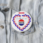 投票のカスタマイズ可能な民主的ボタン 缶バッジ (インサイチュ)