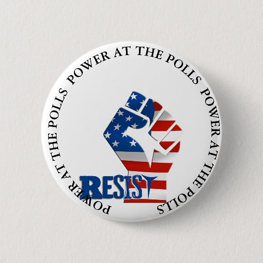 投票の力は切札ボタンに抵抗します 缶バッジ (正面)