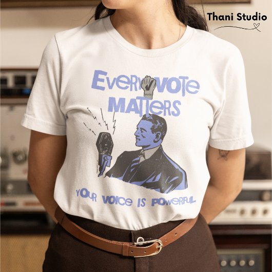 投票の問題が選挙区の青 Tシャツ