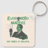 投票の問題が選挙政治緑色で印刷 キーホルダー (裏面)