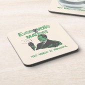 投票の問題が選挙政治緑色で印刷 コースター (左側)