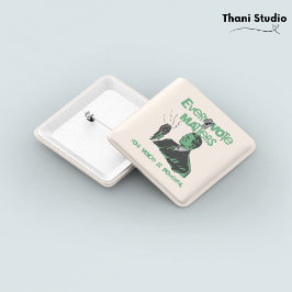 投票の問題が選挙政治緑色で印刷 缶バッジ