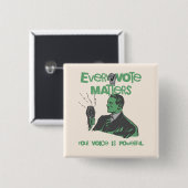 投票の問題が選挙政治緑色で印刷 缶バッジ (正面&裏面)