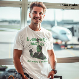 投票の問題が選挙政治緑色で印刷 Tシャツ