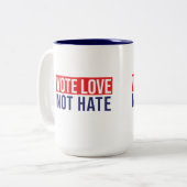 投票の愛を憎まない2トーンのコーヒーマグ ツートーンマグカップ (正面左)