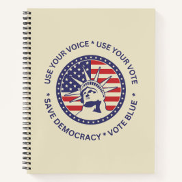 投票の愛国的自由のバッジを使用する ノートブック