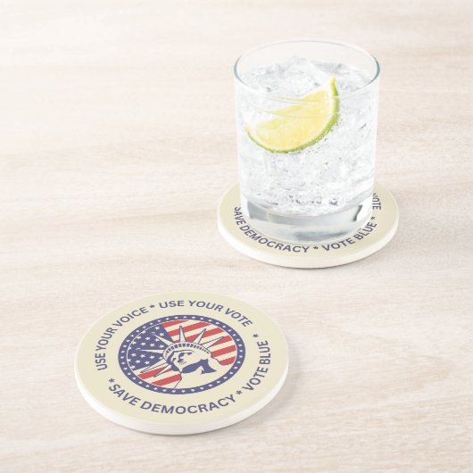 投票の愛国的自由バッジを使用する コースター (側面)