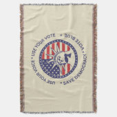 投票の愛国的自由バッジを使用する スローブランケット (正面縦)