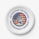 投票の愛国的自由バッジを使用する ペーパープレート (正面)
