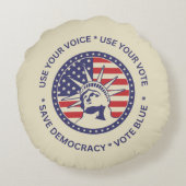 投票の愛国的自由バッジを使用する ラウンドクッション (裏面)