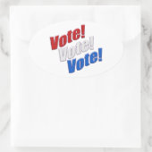 投票の投票!愛国紅白&青アメリカ 楕円形シール (バッグ)