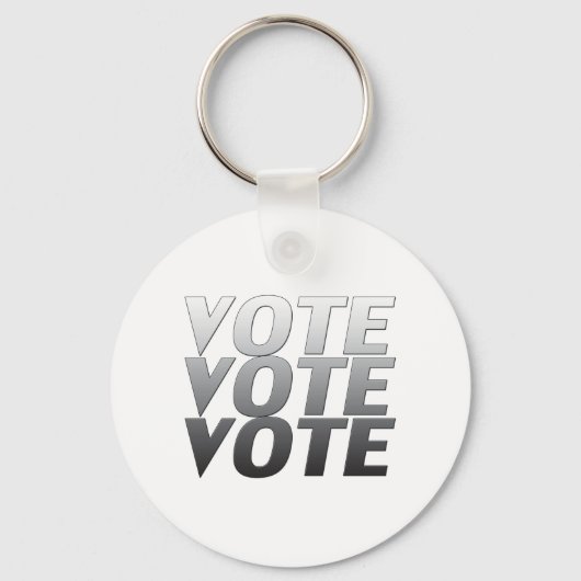 投票の投票 – 白黒、グレー キーホルダー (正面)
