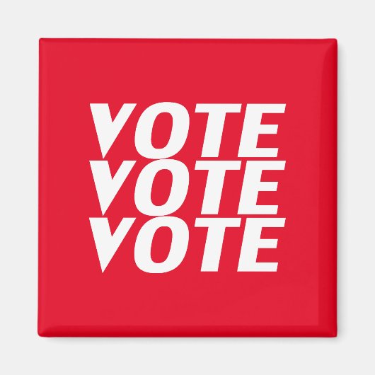 投票の投票 – 赤、白の磁石 マグネット (正面)