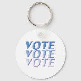 投票の投票 – 青3 D文字白 キーホルダー