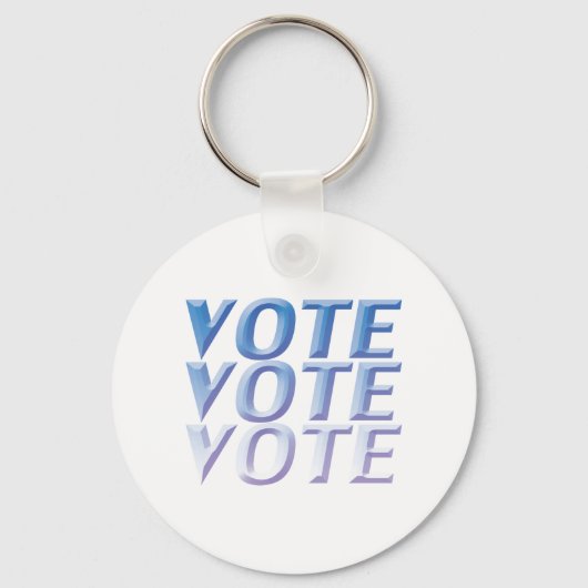投票の投票 – 青3 D文字白 キーホルダー (正面)