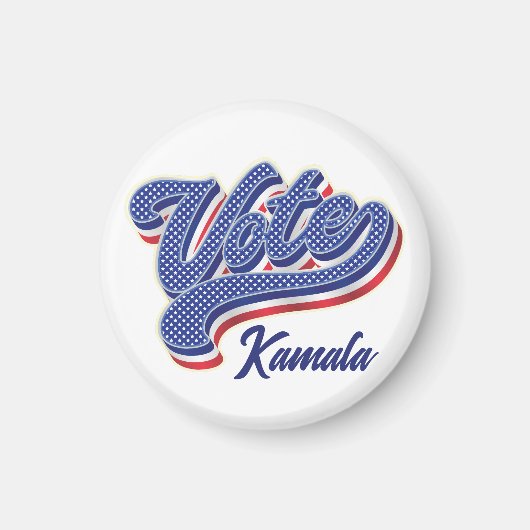 投票の星とストライプ – 選挙 マグネット (正面)