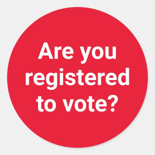 投票の登録は？カスタム白と赤 ラウンドシール (正面)