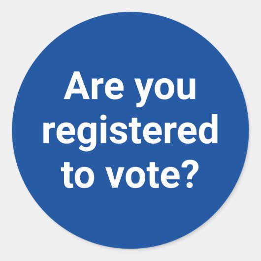 投票の登録は？白カスタムと青 ラウンドシール (正面)