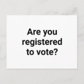 投票の登録は？白黒カスタム ポストカード (正面)