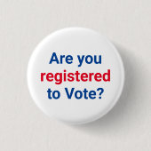 投票の登録は？赤と青 缶バッジ (正面)