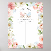 投票の看板ポスターを公開する青とピンクの性別 ポスター (正面)