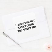 投票の結果を全部手に入れてほしい スクエアシール (封筒)