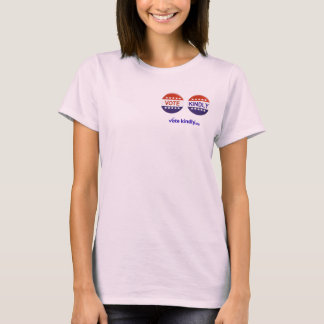 投票の親切なボタンオーガニックT型 Tシャツ