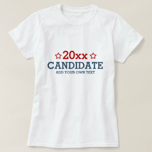 投票の選択に自分の文字を追加パーソナライズされた Tシャツ