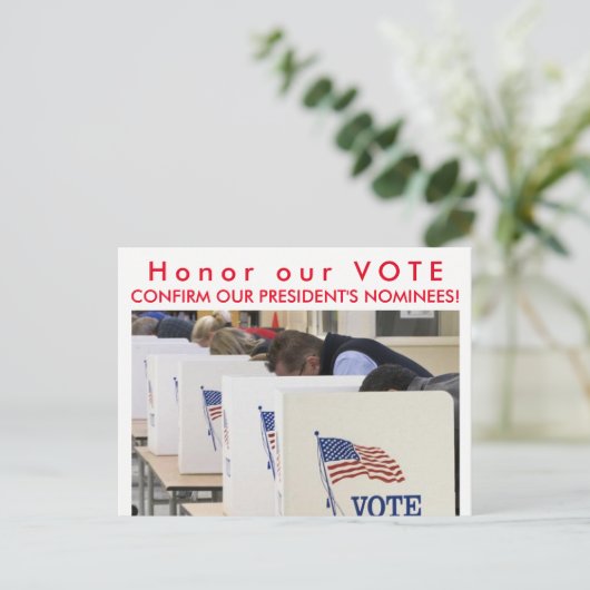 投票はがきを授与する ポストカード (スタンド正面)