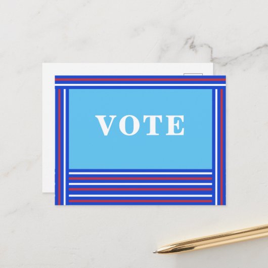 投票はがき – 青いウィンドウ ポストカード (正面/裏面インサイチュ)