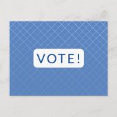 投票はがき – 青の上に白 ポストカード (正面)