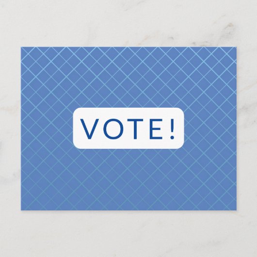 投票はがき – 青の上に白 ポストカード (正面)