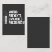 投票はアメリカの不必要な大統領を防ぐ ノートカード (正面/裏面)