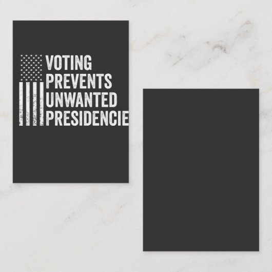 投票はアメリカの不必要な大統領を防ぐ ノートカード (正面/裏面)