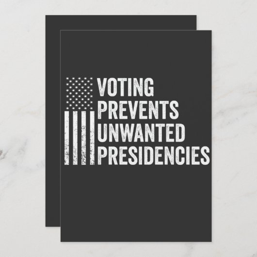 投票はアメリカの不必要な大統領を防ぐ 招待状 (正面/裏面)