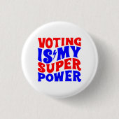 投票は僕の力すごいだ 缶バッジ (正面)