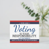投票は君の責任。投票2020年 ポストカード (スタンド正面)