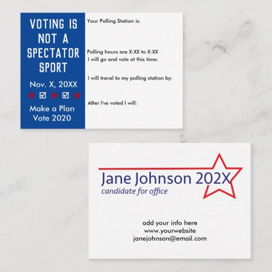 投票は観戦のスポーツ投票の注意喚起ではない 名刺 (正面/裏面)