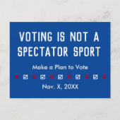 投票は観戦スポーツの投票のアラームではない ポストカード (正面)
